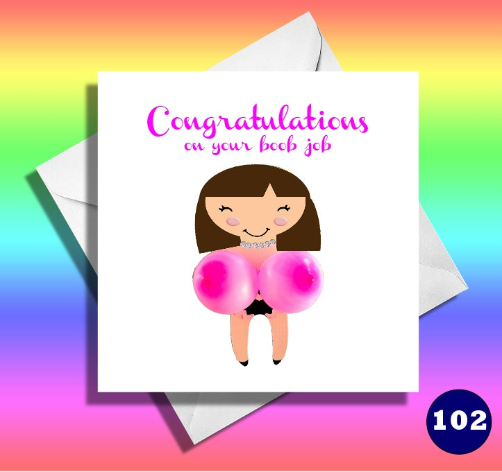 Funny congratulations on your boob job..