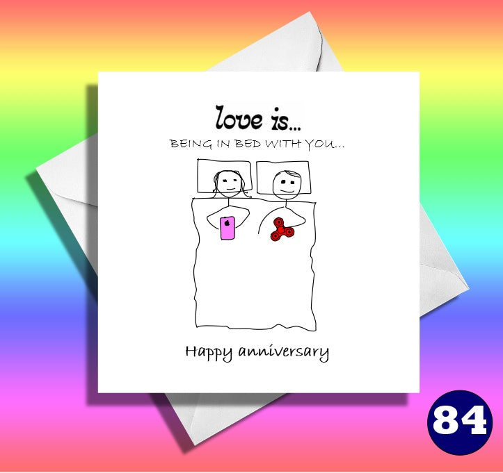 love is being in bed with you funny social media gaming birthday card