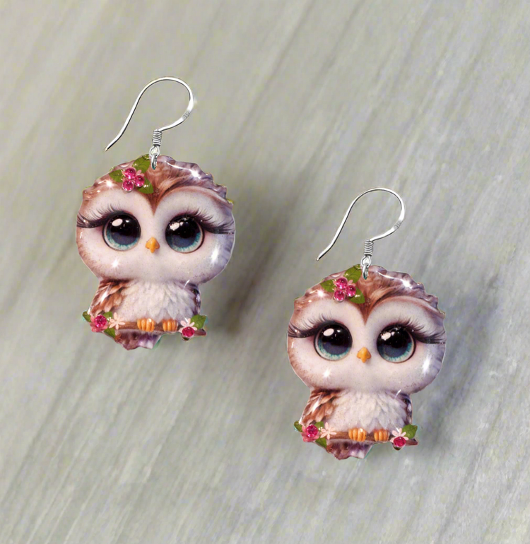 Cute owl handmade earrings