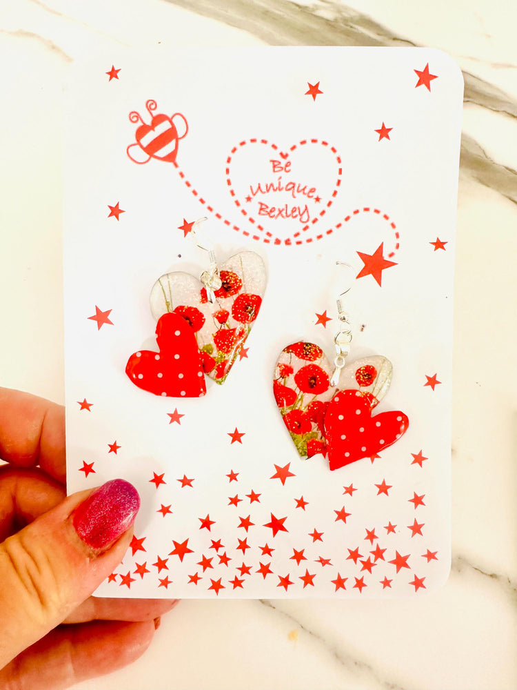 Be Unique Bexley red heart earrings