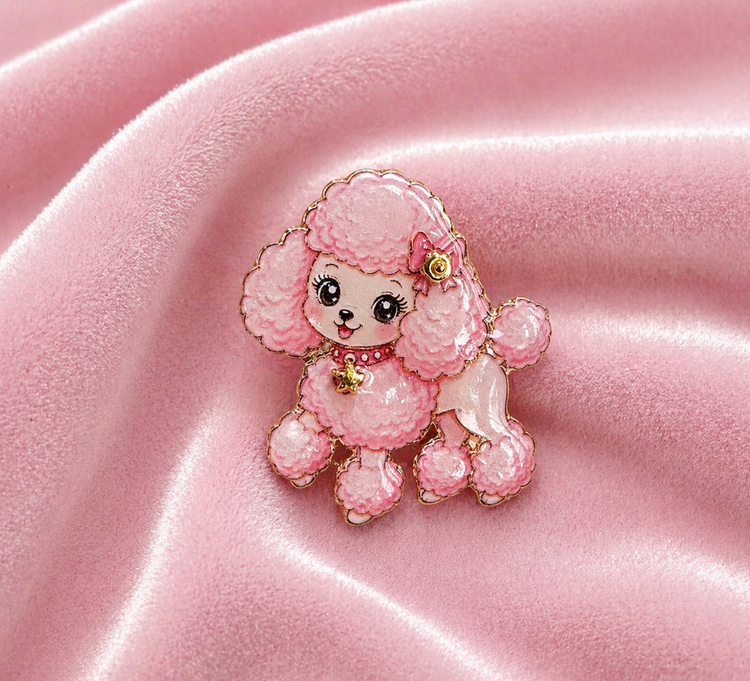 Pink poodle magnet