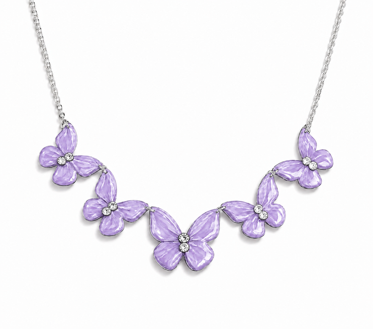 Butterfly handmade jewellery. Necklace and large stud earrings. Completely unique statement pieces