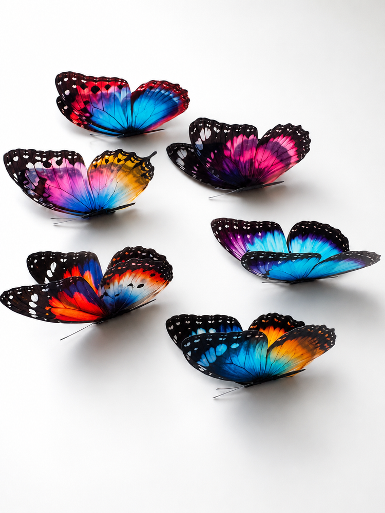 Set of Colourful butterflies . Handcrafted