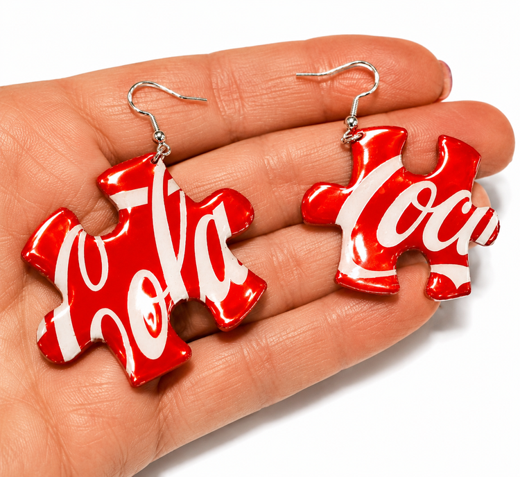 Coca-Cola logo earrings