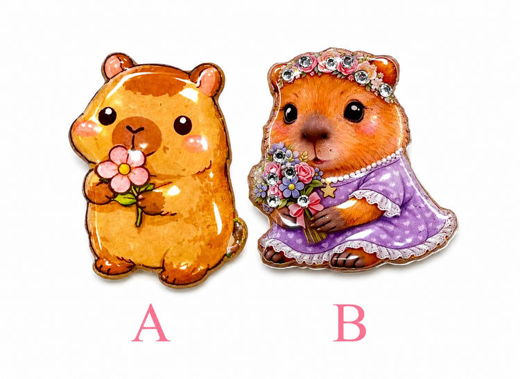 Cute Capybara enamel Pin. Handmade, unique. Viral sensation!