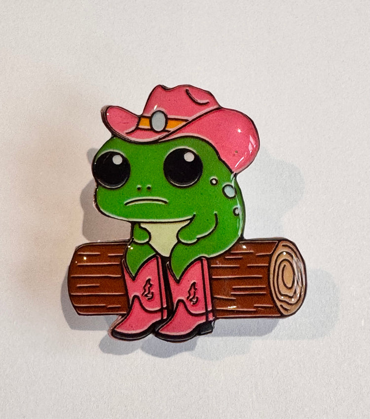 Cute frog enamel Pin or magnet.