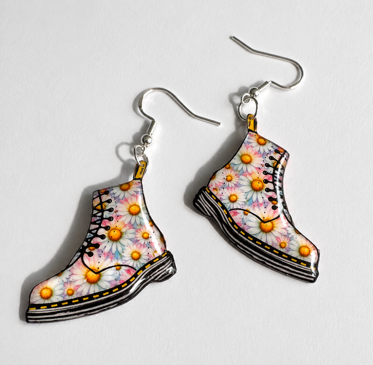 Dr Marten pastel daisy earrings