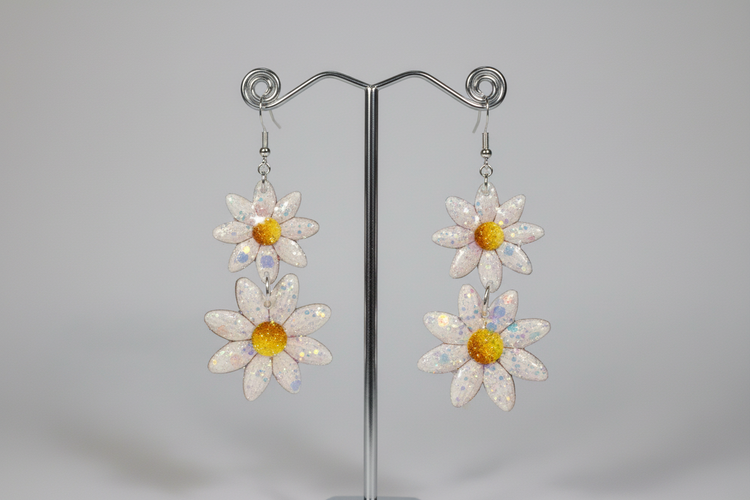 Handmade daisy earrings
