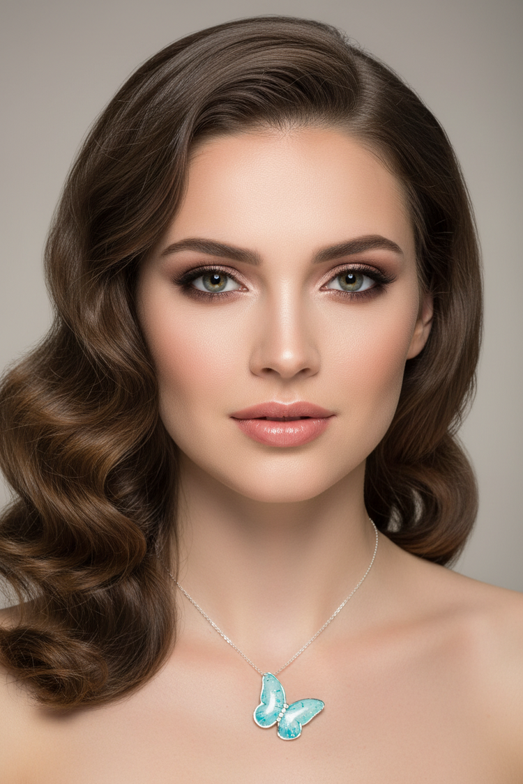 Blue butterfly pendant