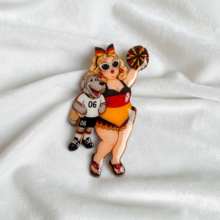 Germany world cup pin badge. Unique flag badge, handmade from recycled tin cans
