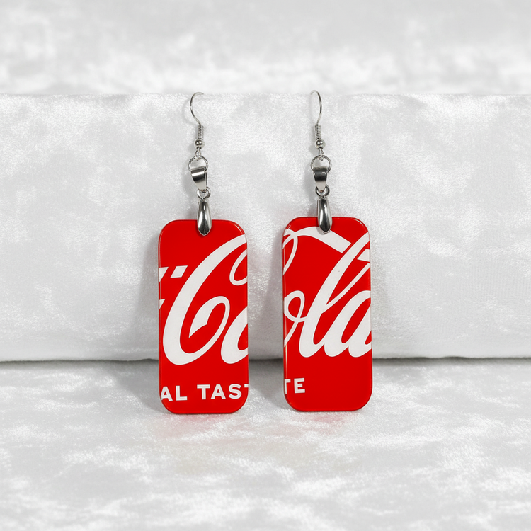 Handmade Coca Cola earrings