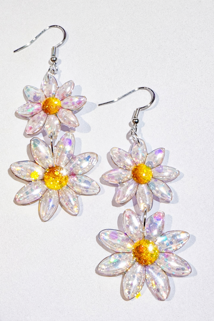 Statement Daisy earrings. Mom, Mum, mother gift. Festivals, Boho style