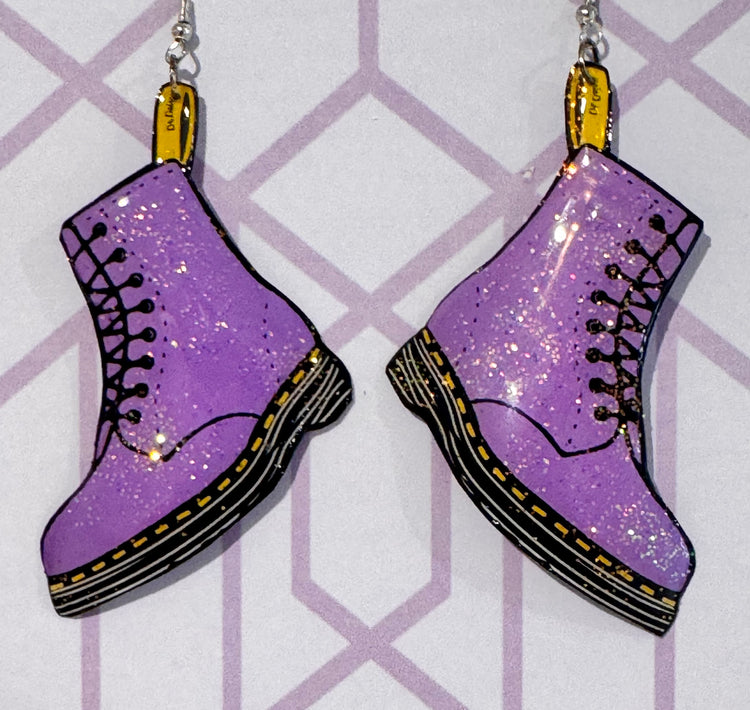 Lilac Dr Marten handmade earrings