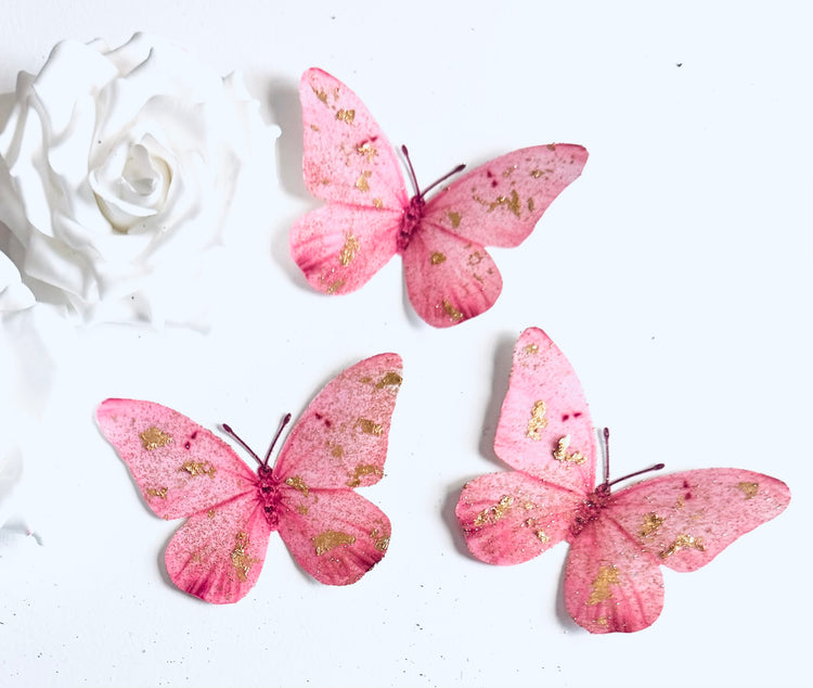 pink butterfly beautiful 3d stickers kid's room