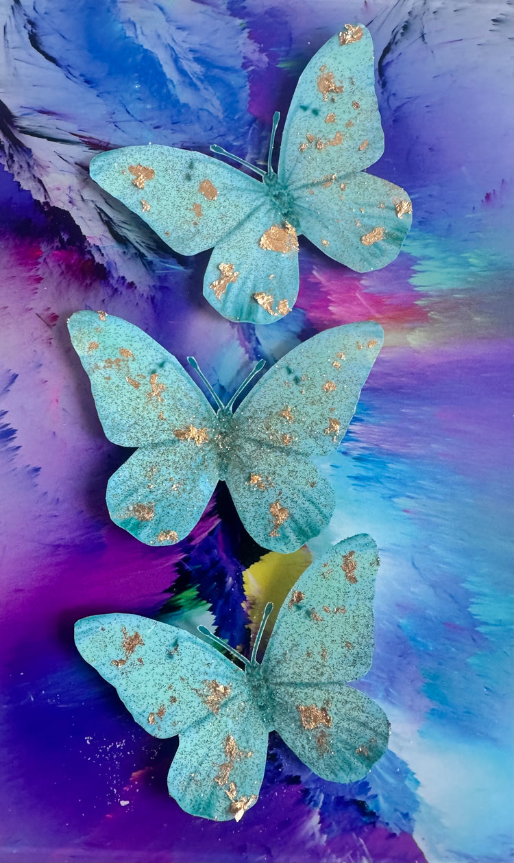 turquoise very pretty butterflies