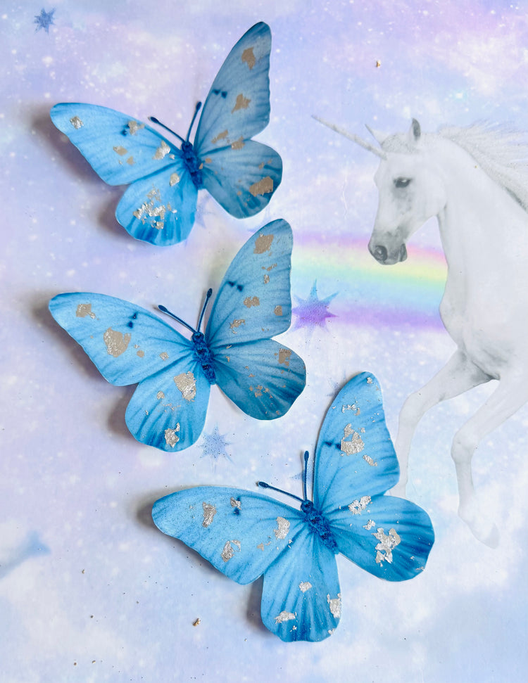 pretty blue butterfly decor 3d stickers