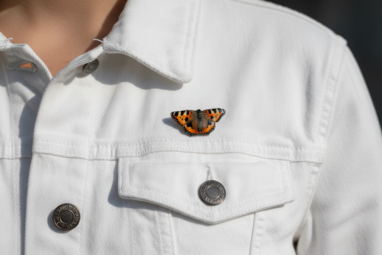 Tortoiseshell Butterfly brooch and other British butterflies