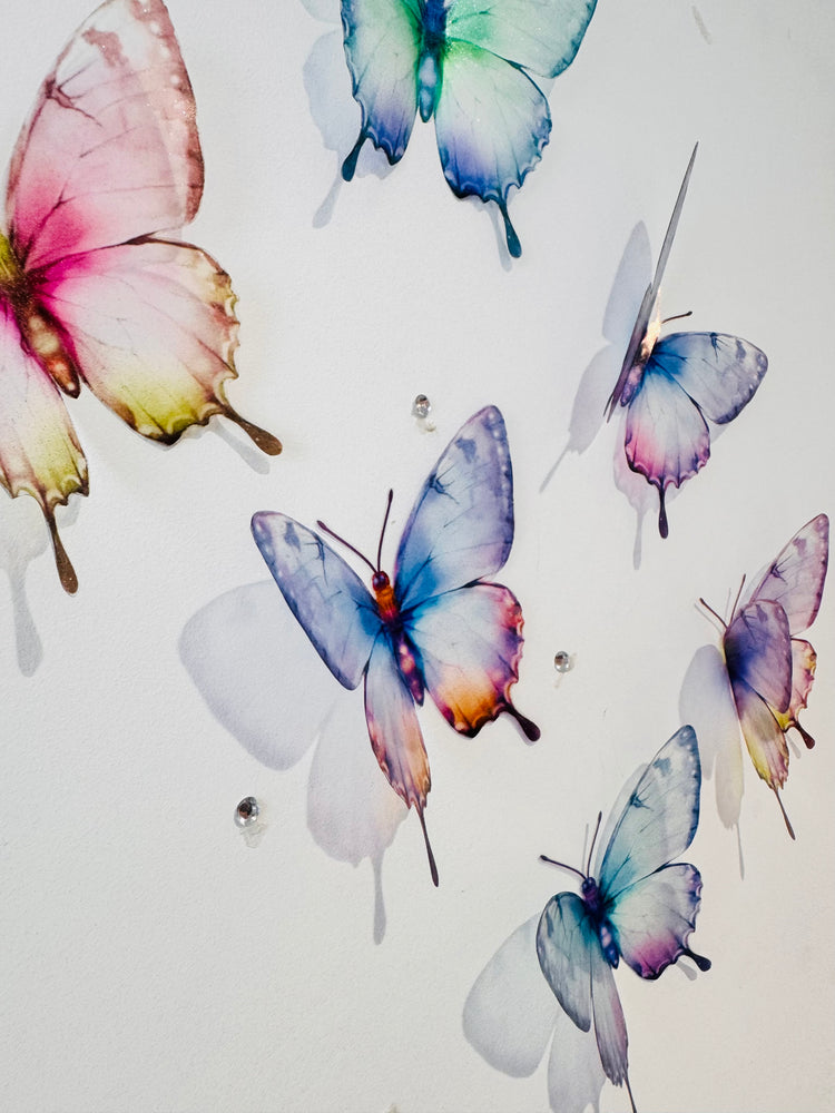 pastel pink blue butterflies wedding decorations .Table decorations