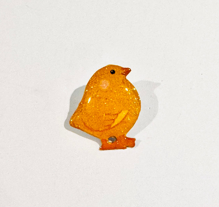 Chicken enamel Pin. Handmade from tin cans. Chicks pin, badge, brooch. Farmer gift