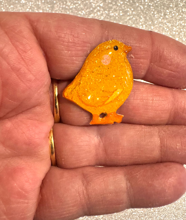 Chicks pin, badge, brooch. Farmer gift