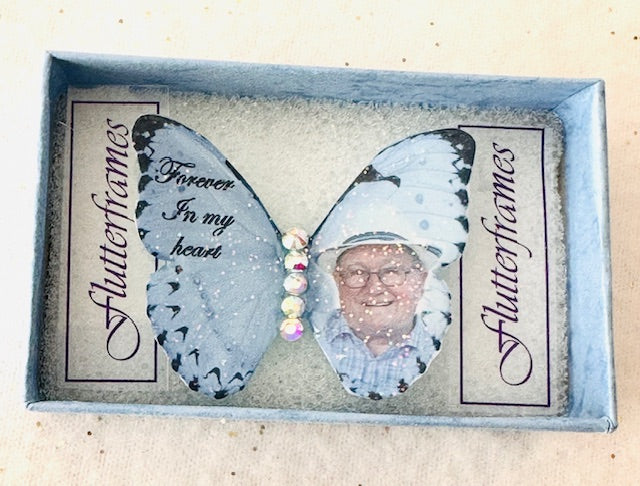 resin butterfly photo memento funeral, memorial