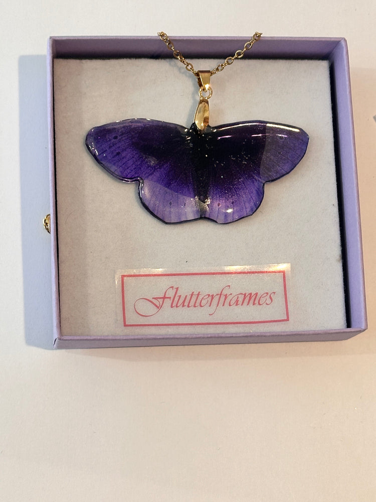 Purple butterfly pendant. They look like real butterflies.Purple butterfly Resin translucent butterfly necklace.Unique.Mom,Mum,mother gift