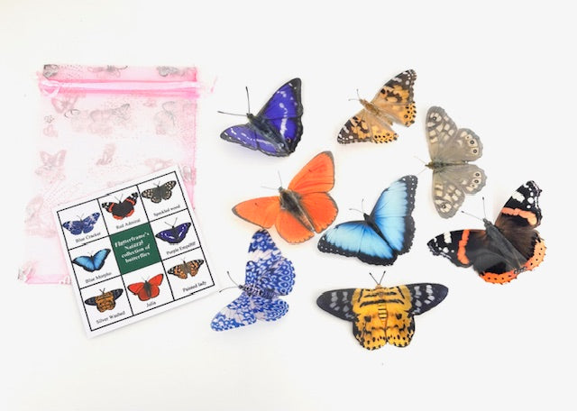 8 natural 3D butterflies,3d wall decor butterflies, realistic butterflies from the Flutterframes collection