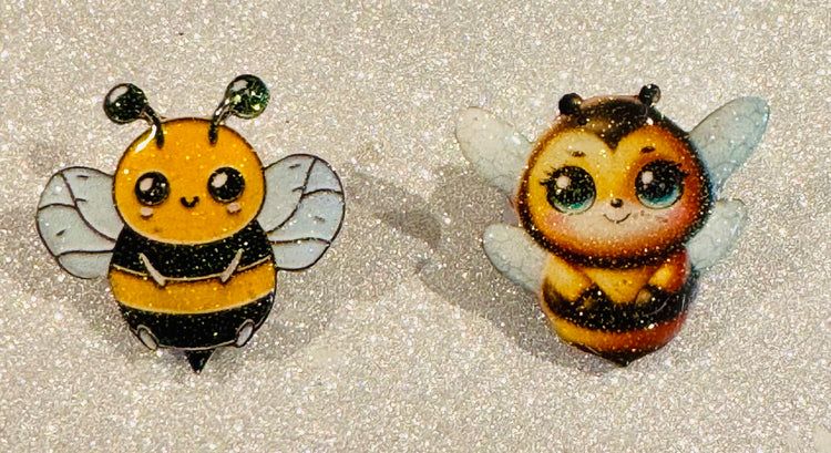 Bumble bee pin made from recycled tin cans