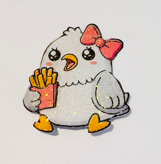 Cute Chubby Seagull bird, Chunky Chirps, cute enamel pins. Funny