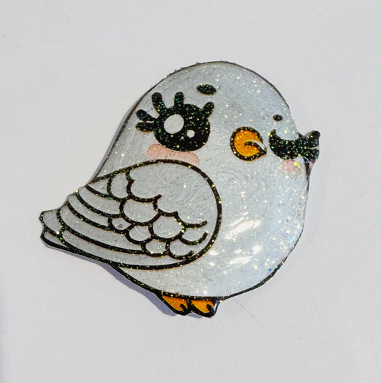 Cute Blue pigeon magnet, enamel pin