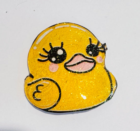 Cute yellow duck fridge magnet, enamel pin
