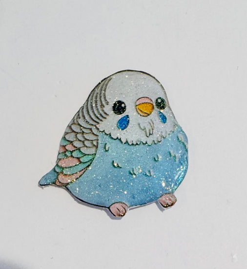 Cute Blue budgie fridge magnet