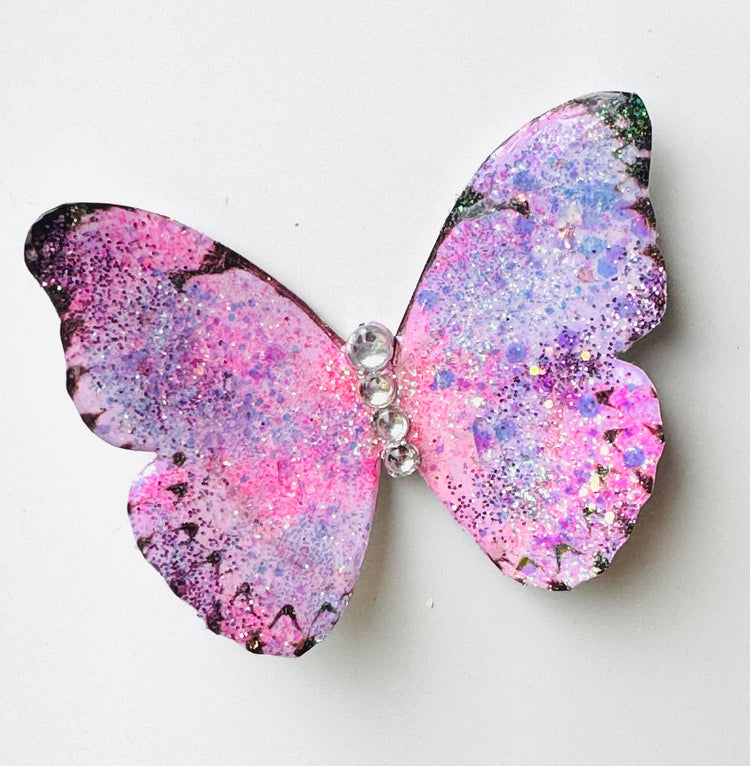 pink outdoor metal butterfly 3d stickers