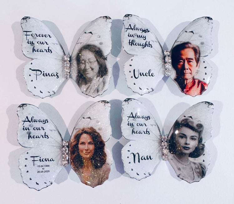 Personalised photo butterflies. Memorial keepsake