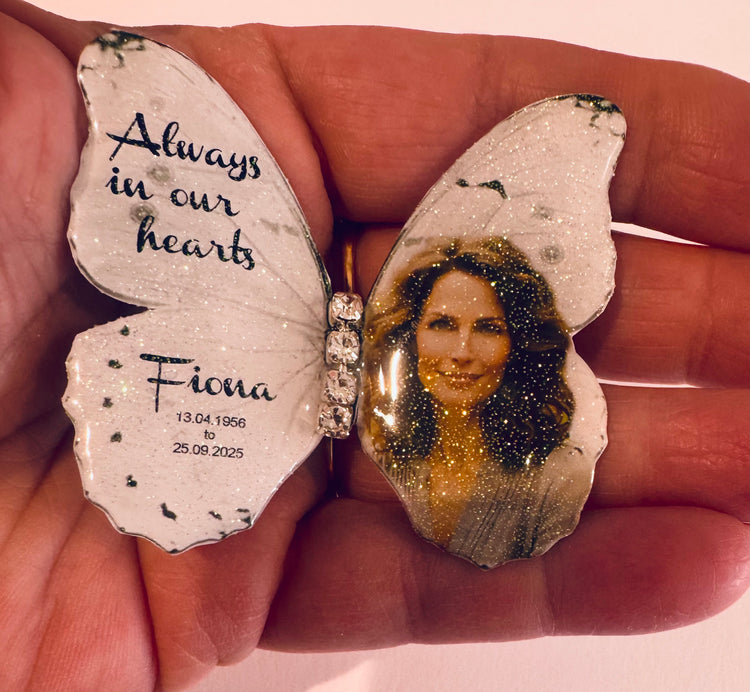 Memorial Personalised photo butterflies.