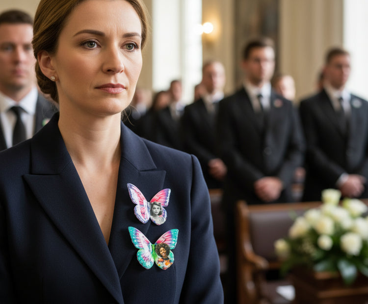 Memorial keepsake butterflies. Funeral gift. Bright choice colours