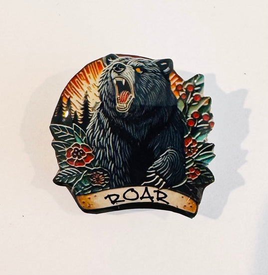 Personalised Black Bear Enamel Pin