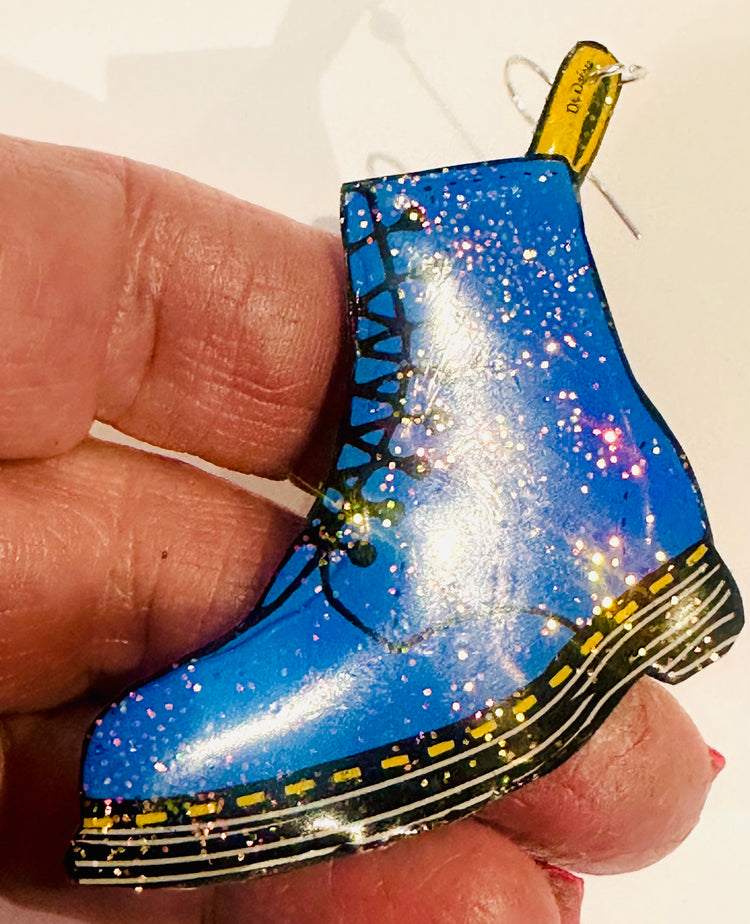 Blue dr marten earrings