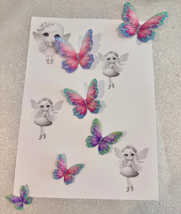 Glittery metal 3d butterflies, wall decor, hancrafted