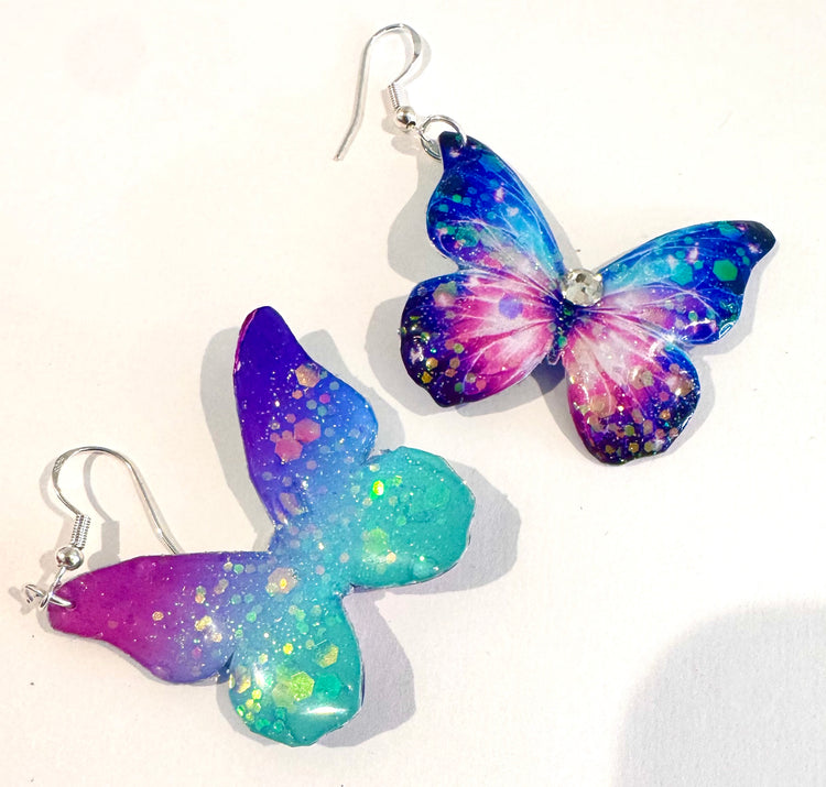 Beautiful butterfly earrings. Butterfly drop Earrings. Handmade