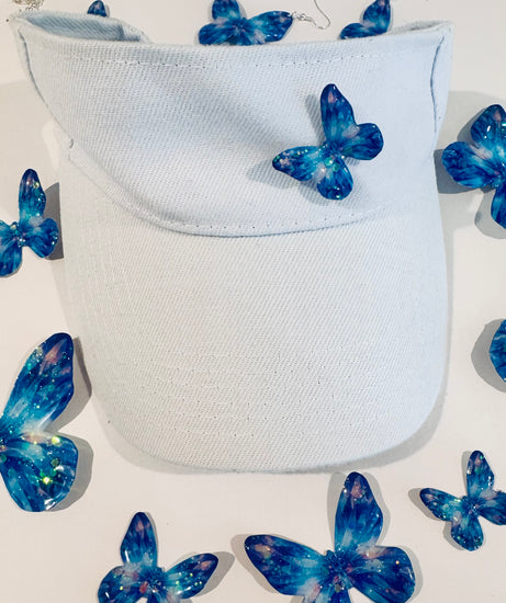 handmade blue butterfly pin