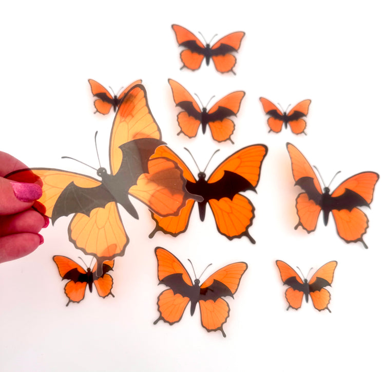 Halloween 3d butterfly wall stickers, handmade