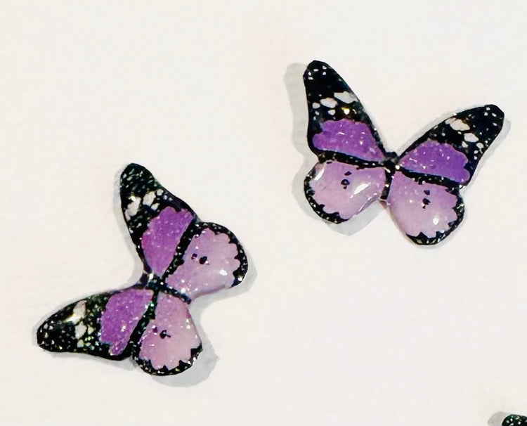 Handmade butterfly earrings. Butterfly studs. From recycled tin cans. Unique stud earrings