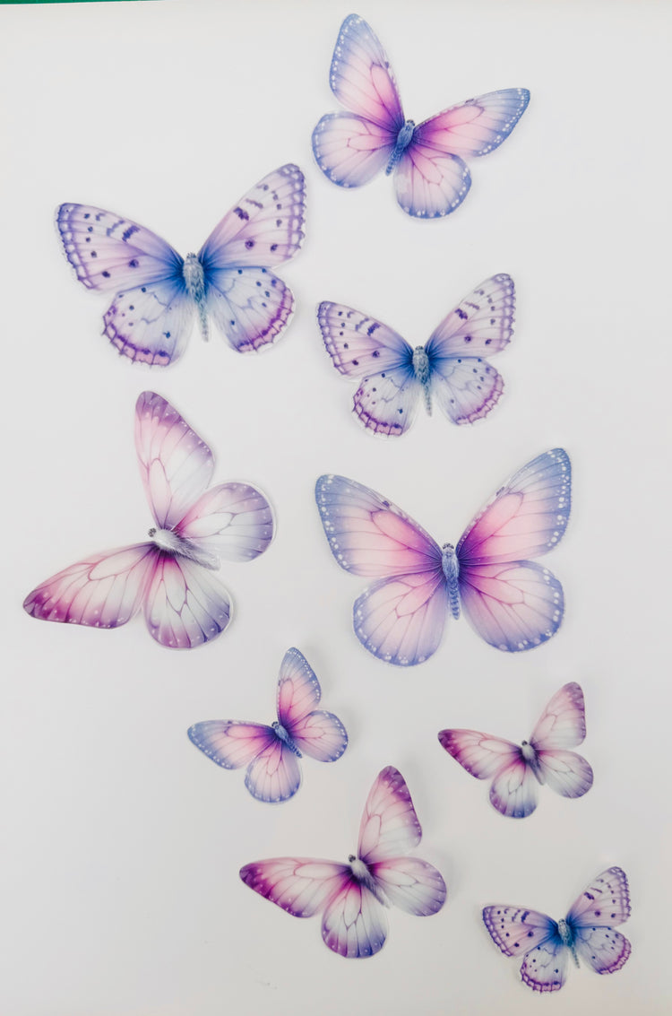 pretty lavender colour 3d butterfly stickers Wedding decor