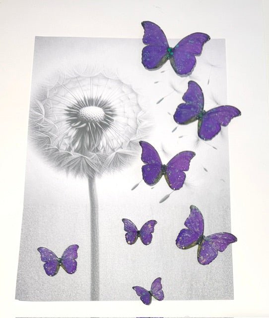 purple metal butterfly wall art embellishments