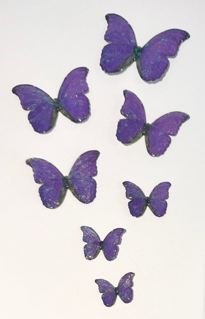 unique purple Metal 3d Butterfly, decor embellishments. Metal butterfly wall art