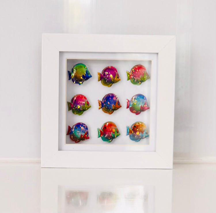 3d Tropical fish framed picture