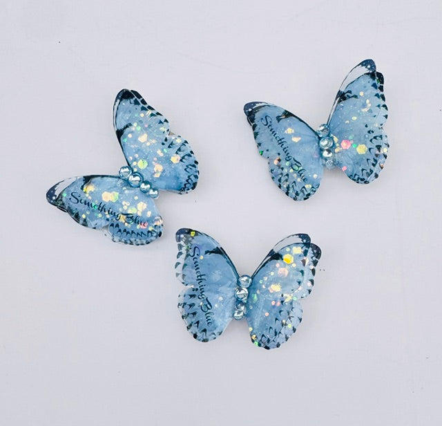 Something Blue, Resin Bridal Butterfly clips