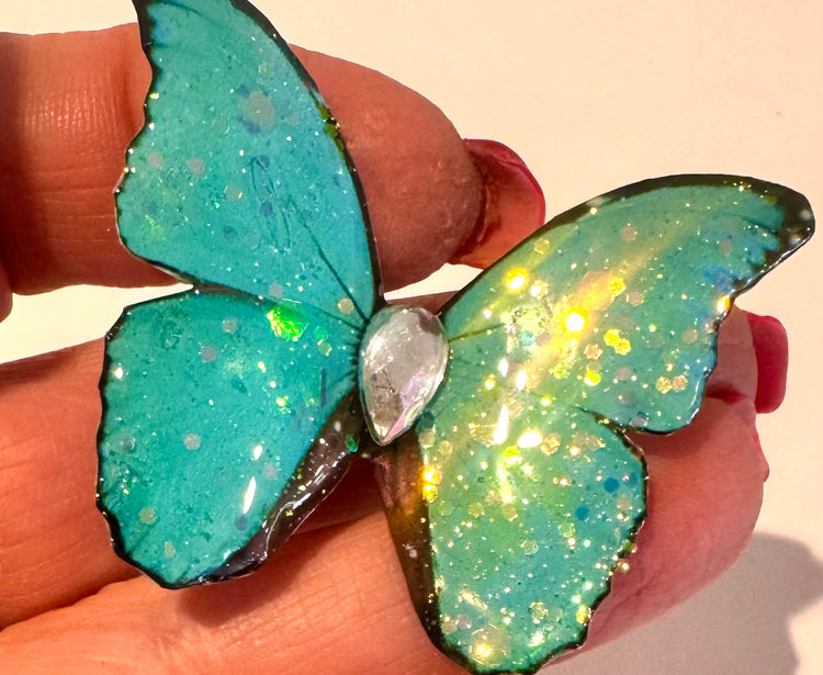 Tin Anniversary Butterfly Brooch – Handmade from Recycled Tin Cans