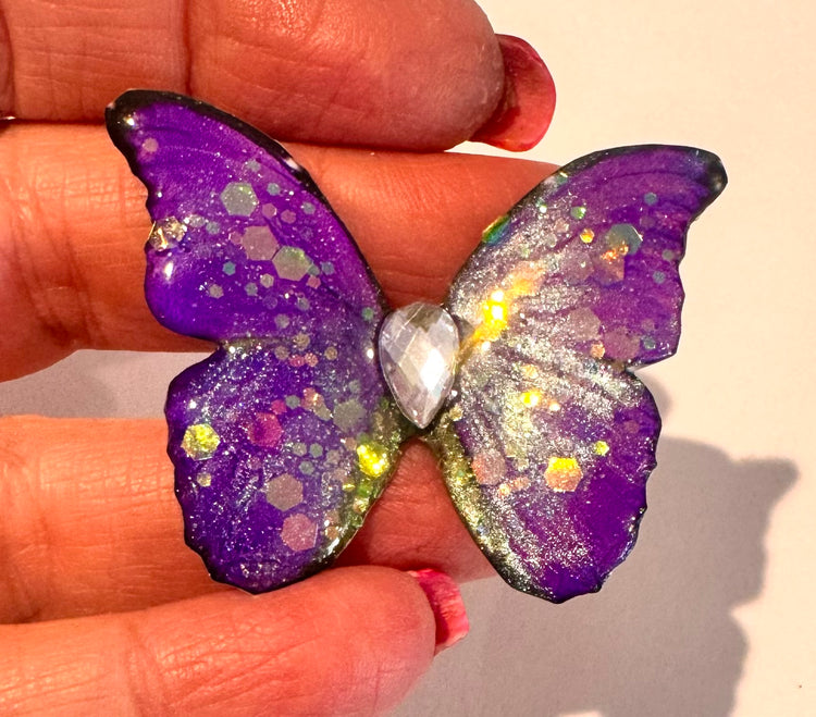 purple pretty butterfly brooch super shiny gift for her